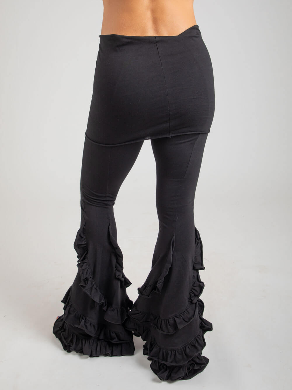 Women's Elastic Loose Ruffle Hem Wide Leg Pants Khaki - Walmart.com